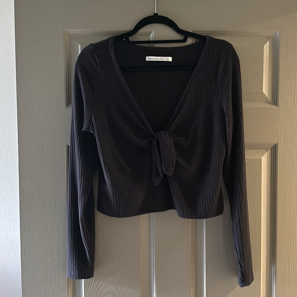 Abercrombie Deep V Knot Crop Top